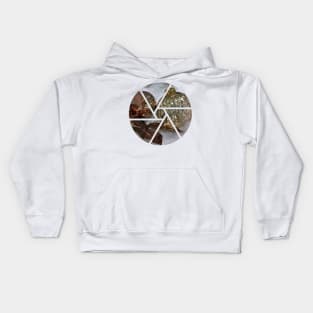 Christmas Ornaments Circle Design - Copper and Glass on White Kids Hoodie